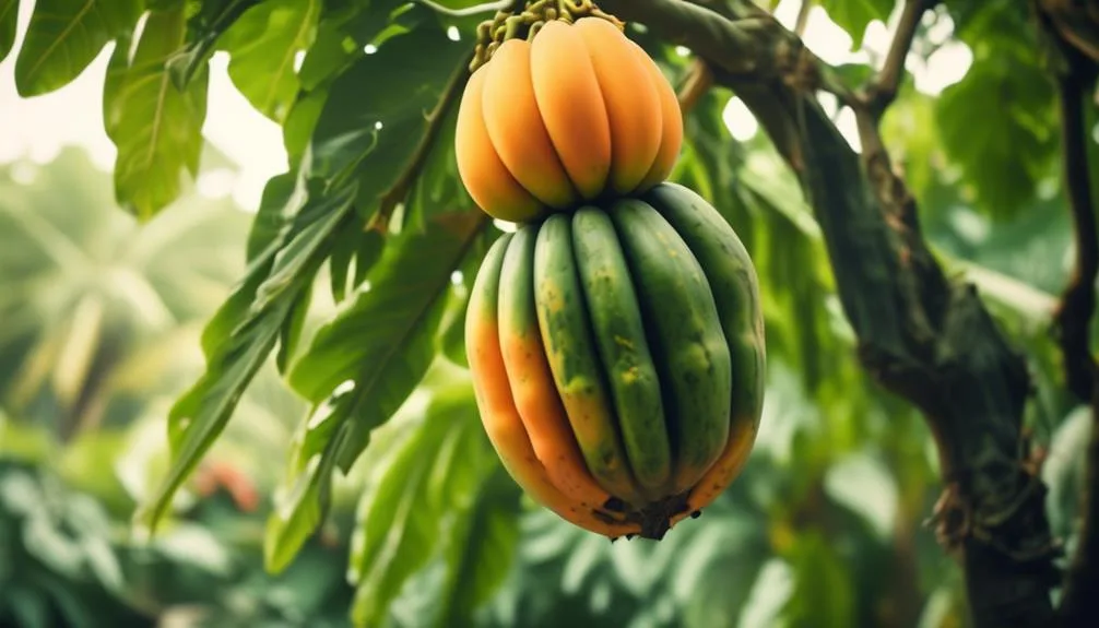 papaya trees and continuous fruit