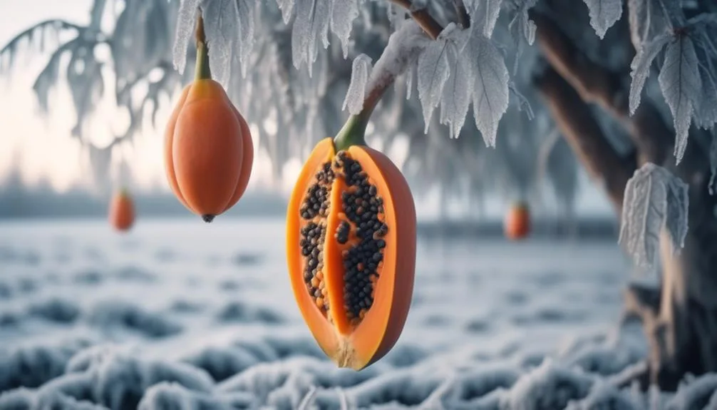 papaya trees and frost