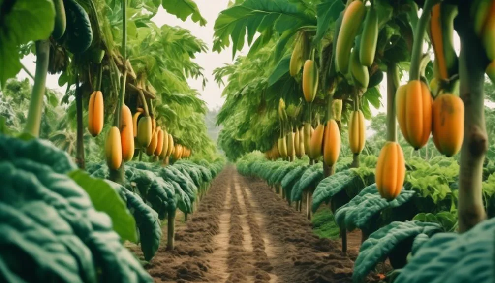 papaya trees in tropical agriculture