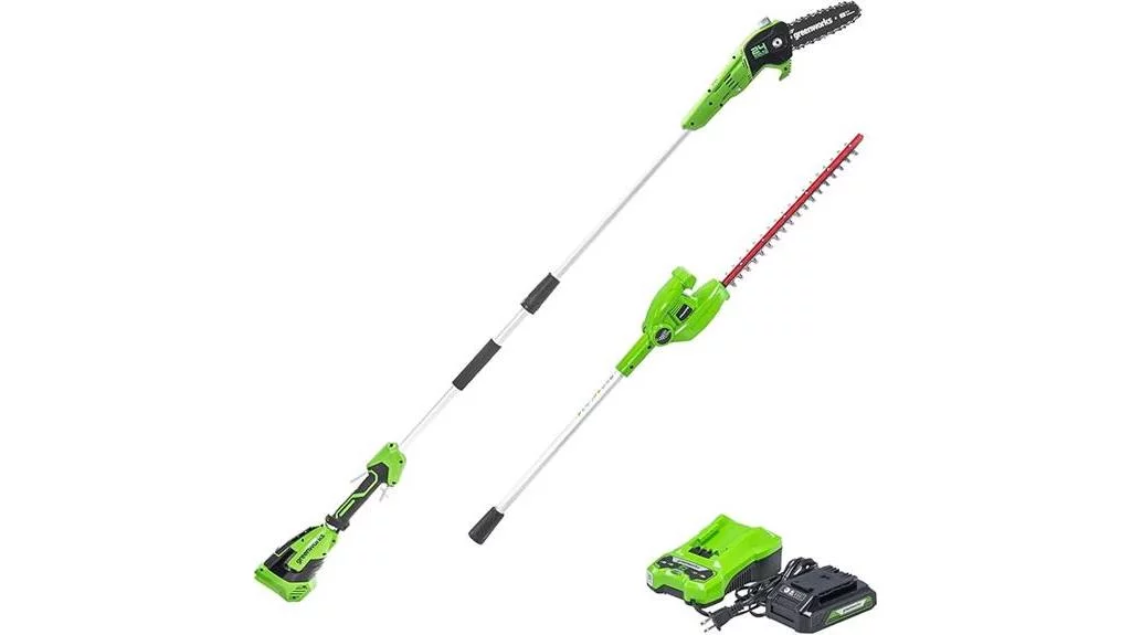 greenworks cordless polesaw combo