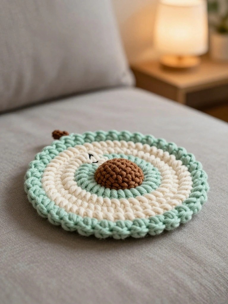 Avocado Coasters with Layered Color Rings