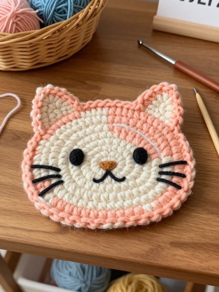 Cat Face Coasters