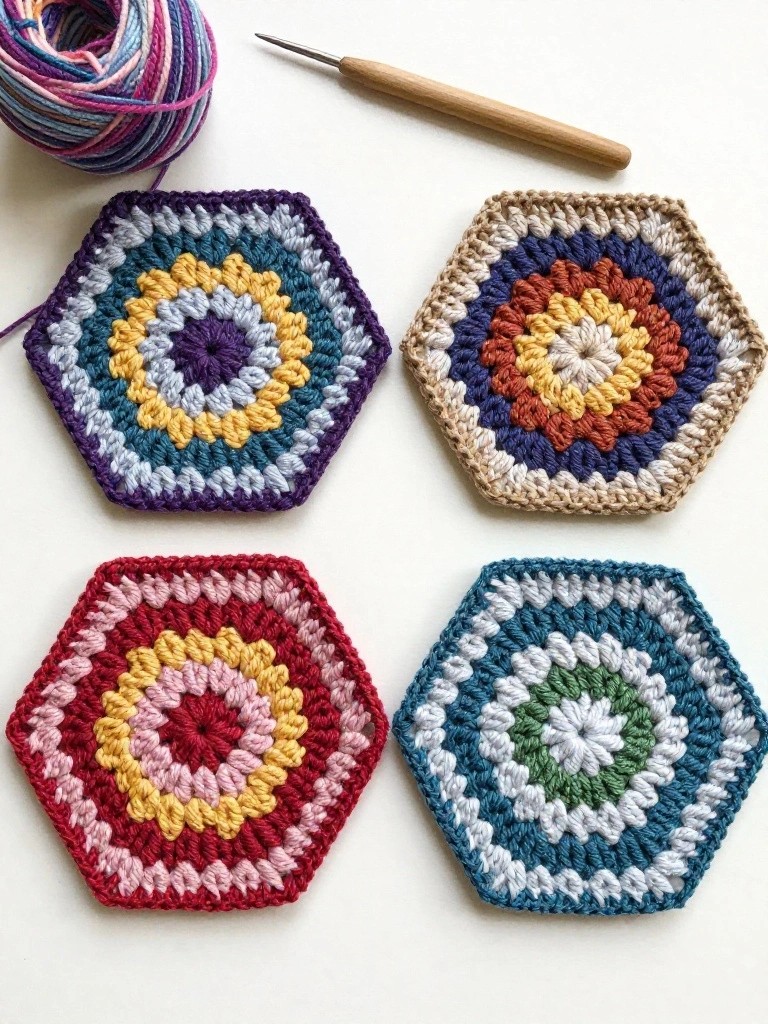 Hexagon Color Ring Coasters