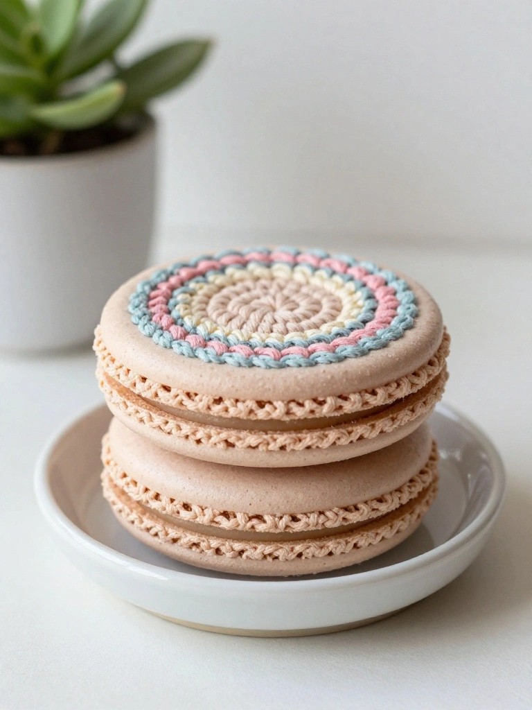 Macaron Style Crochet Coasters