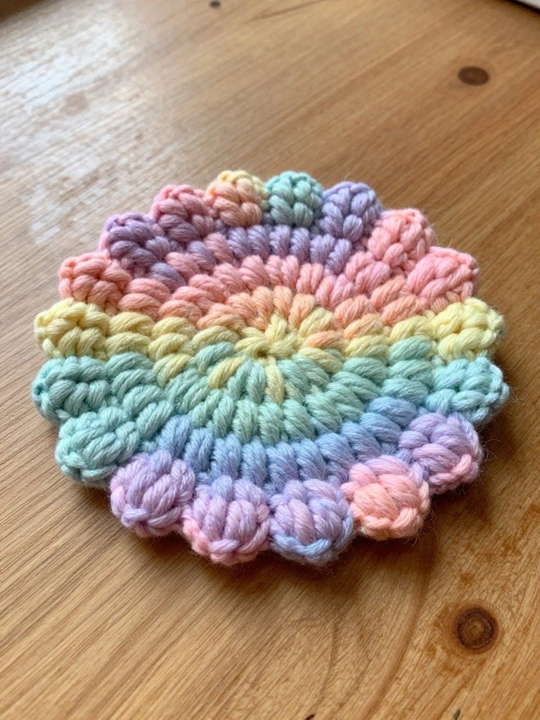 Pastel Rainbow Scalloped Coasters