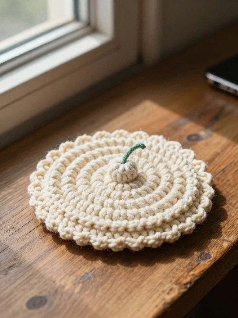 Spiral Pumpkin Coasters