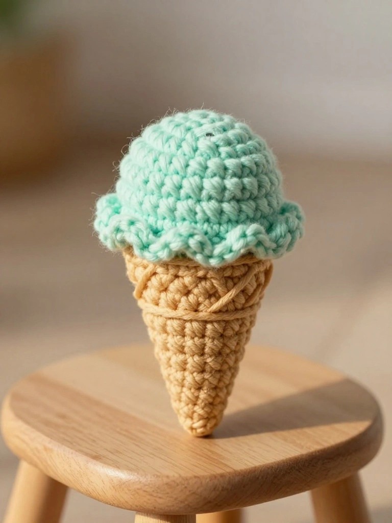 Mini Crochet Ice Cream Cone