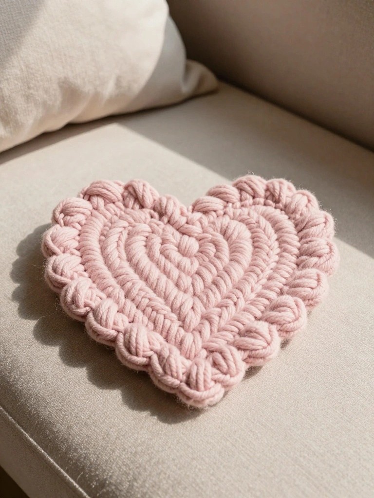 Heart Shaped Coaster with Scalloped Border