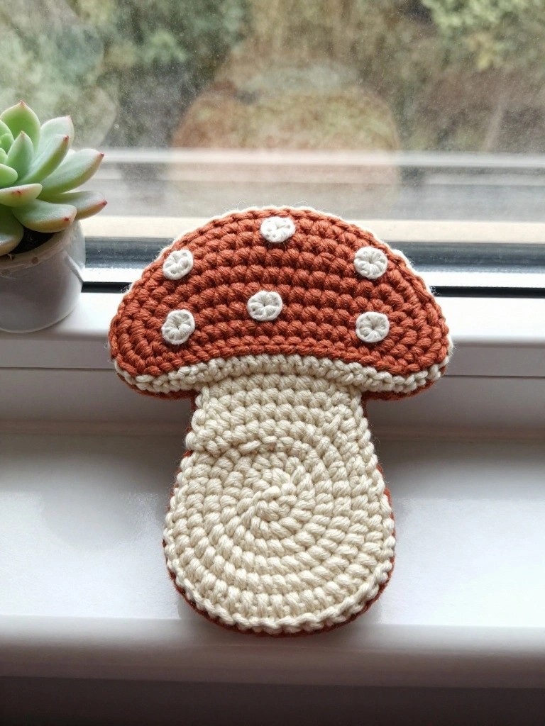 Mushroom Coaster with a Spotted Cap