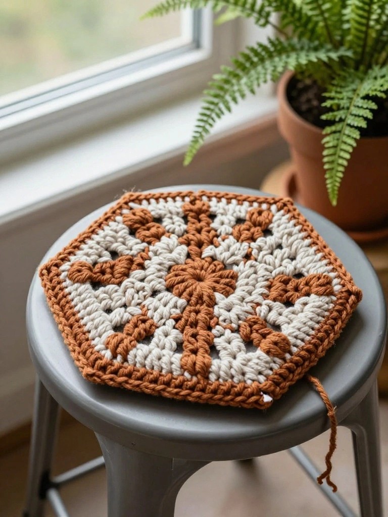 Octagonal Coasters with a Central Floral Motif