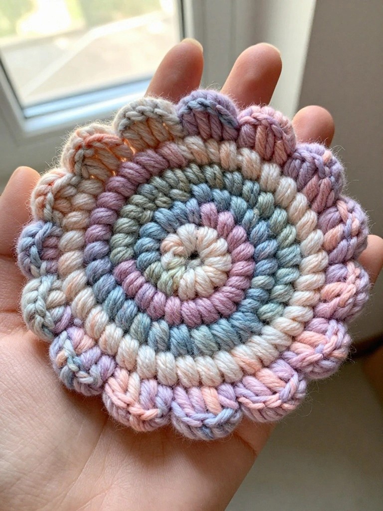 Scalloped Pastel Circle Coaster
