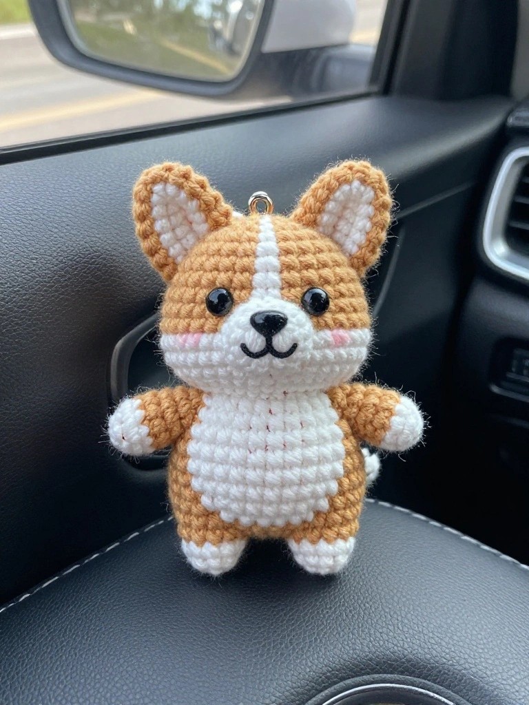 Corgi Amigurumi Keychain