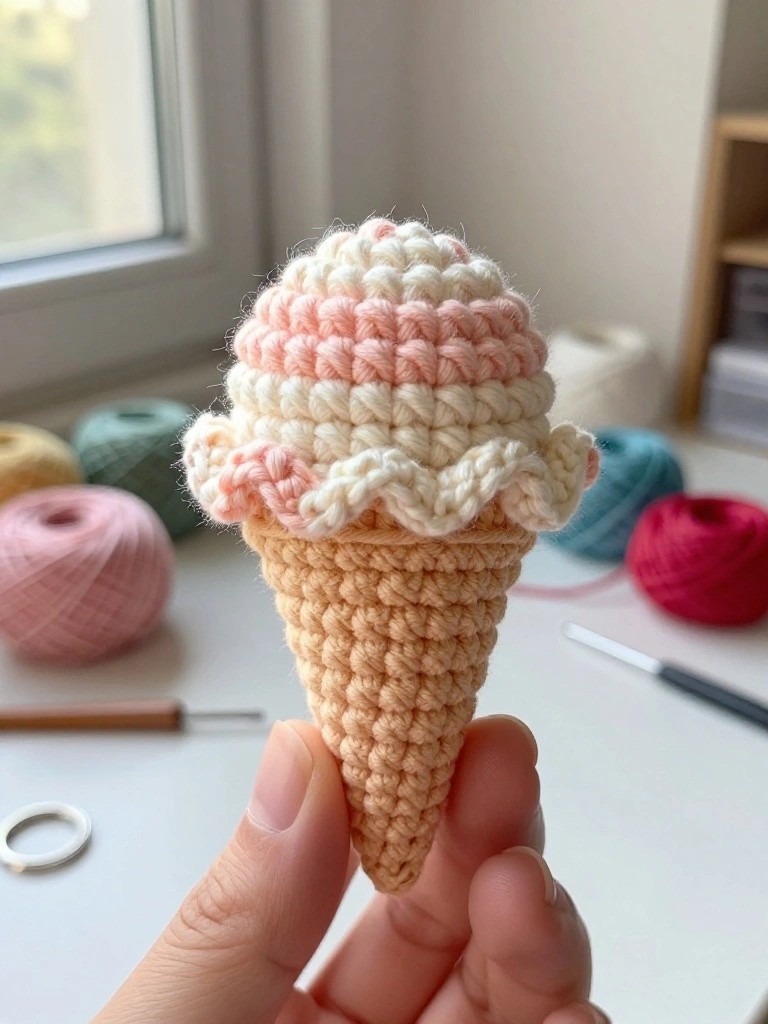Crochet Ice Cream Cone Plushies