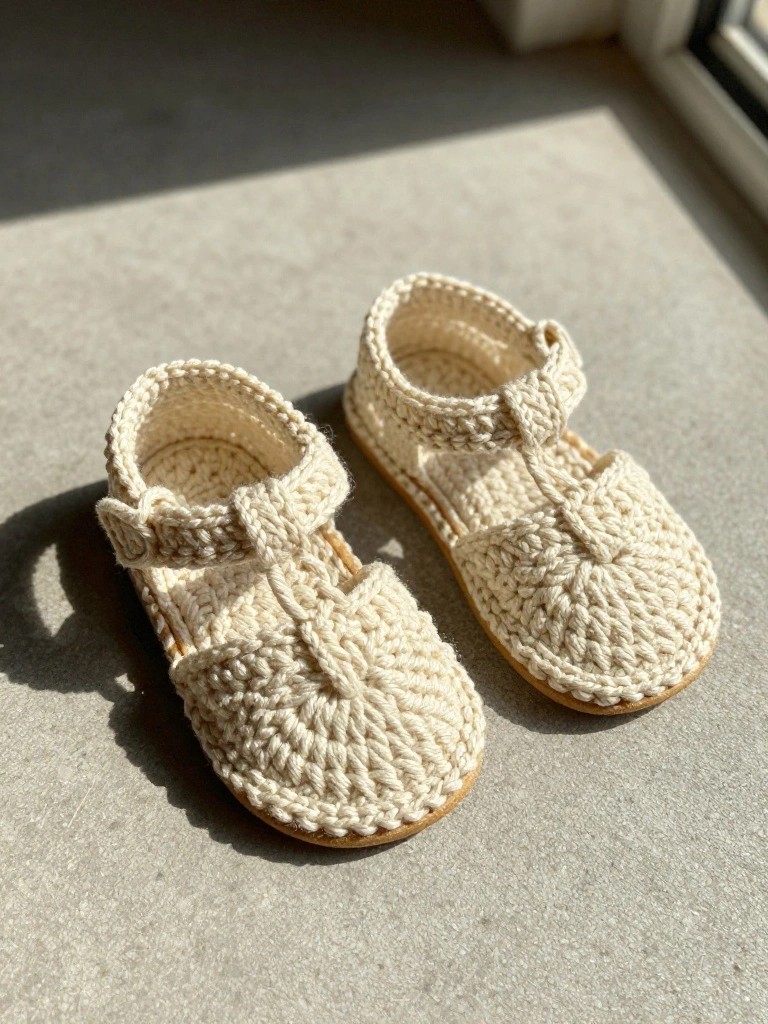 Crochet Baby T-Strap Sandals