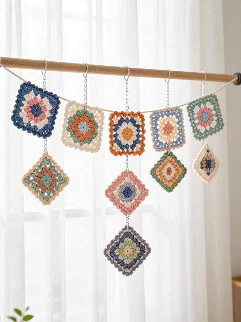 Crochet a Hanging Granny Square Garland