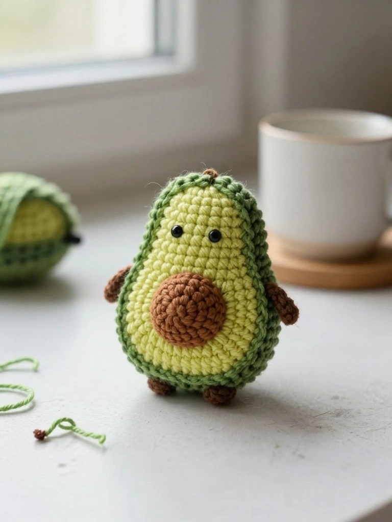 Crochet Avocado Amigurumi Plushie