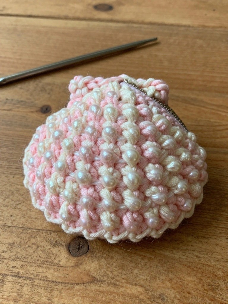 Beaded Shell Coin Purse