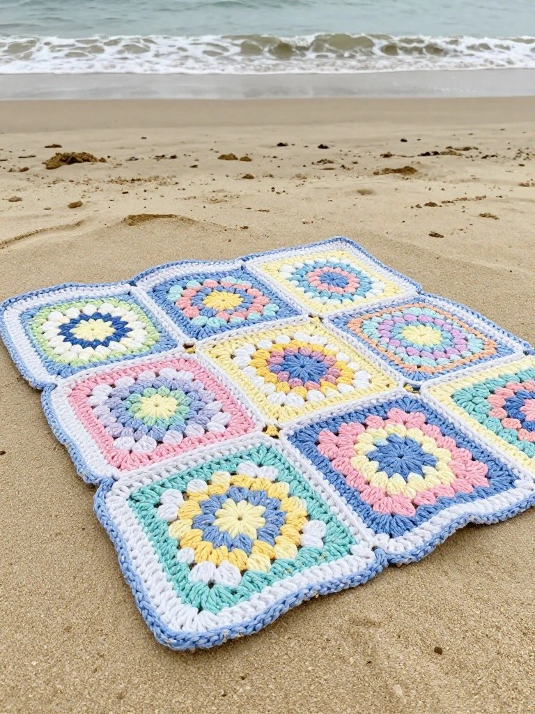 Granny Square Beach Mat