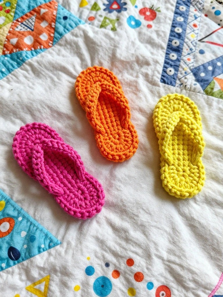 Mini Crochet Flip Flops