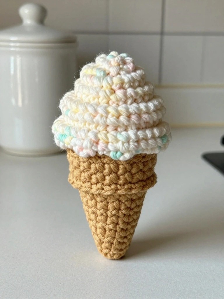 Crochet Ice Cream Cone Pouch