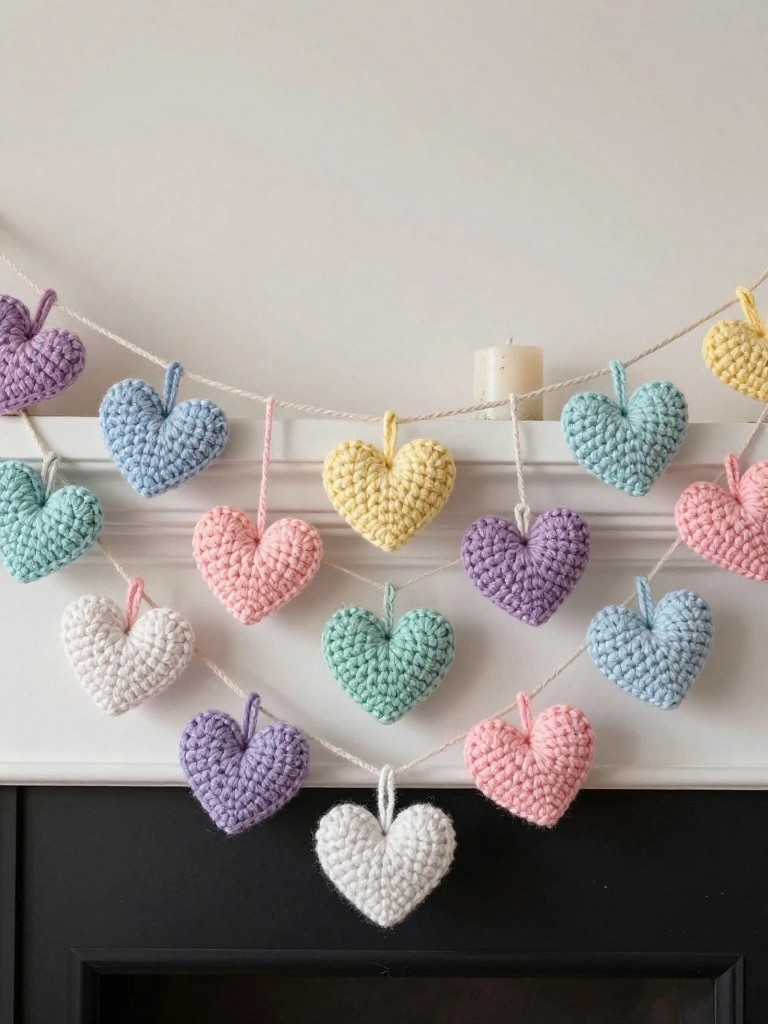Heart Garland Strung on Twine