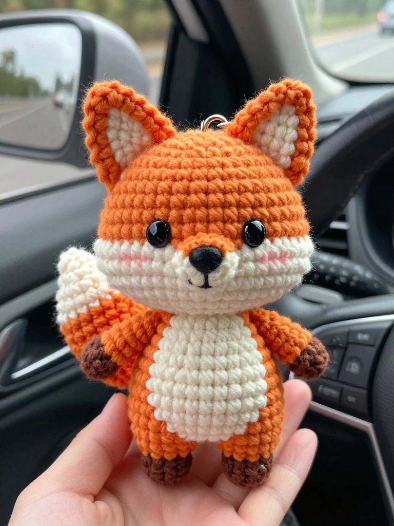 Crochet Fox Keychain as a Small Accessory