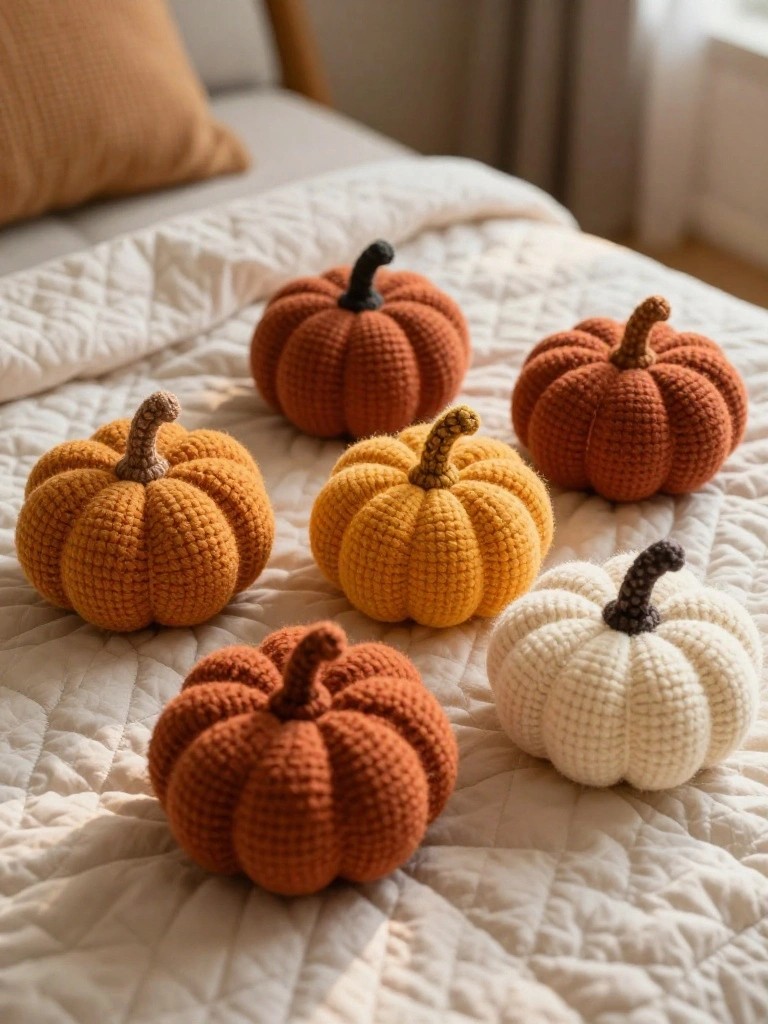 Crochet Pumpkins as Seasonal Table Accents