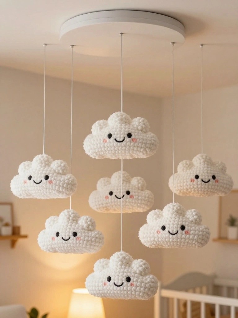 Crochet Cloud Mobile
