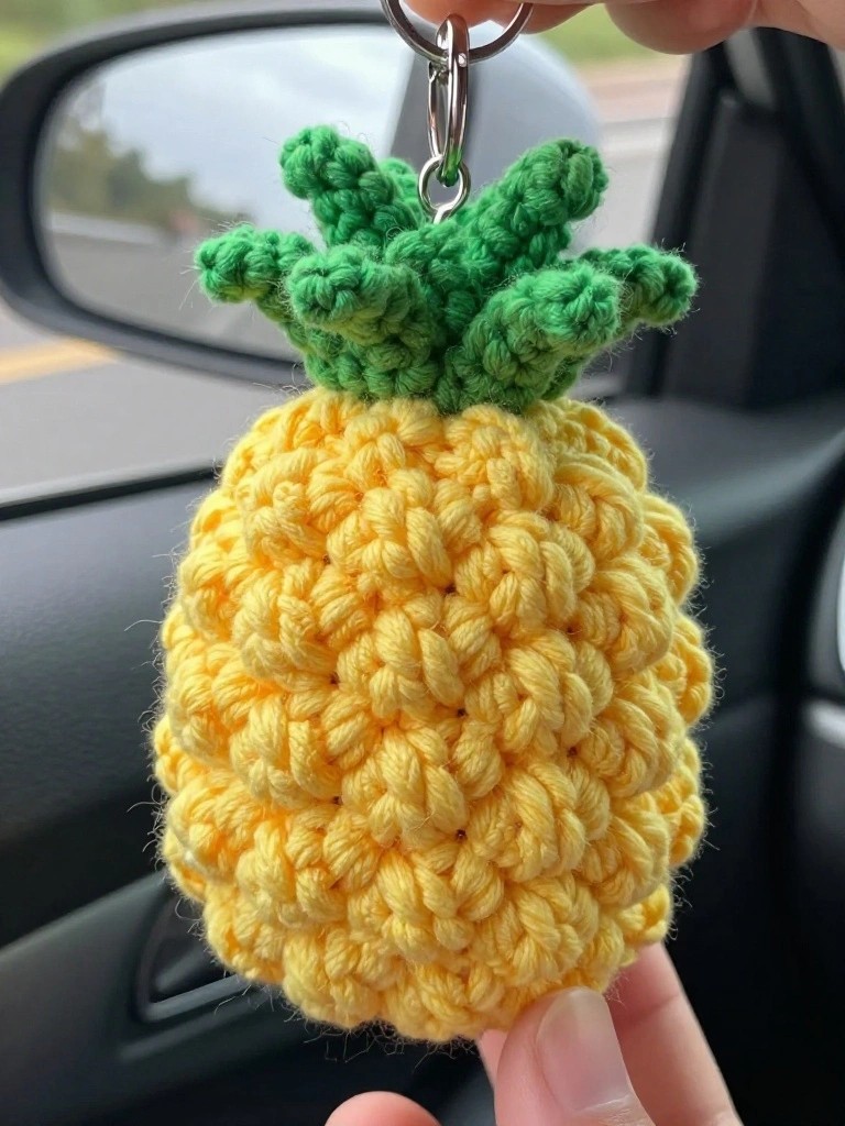 Crochet Pineapple Keychain