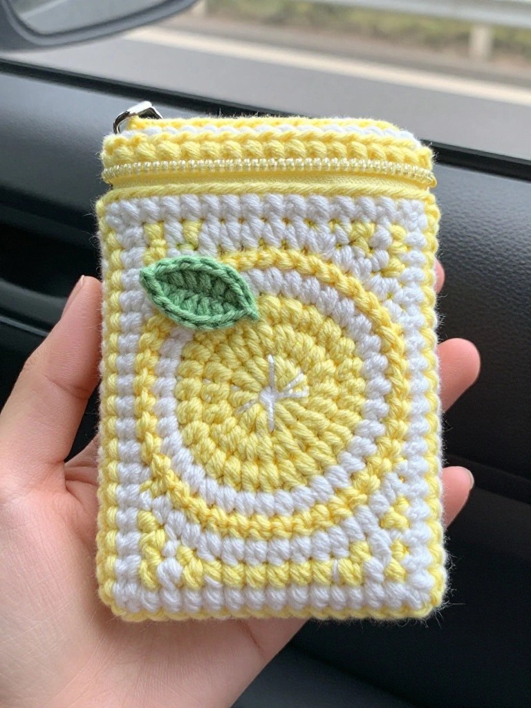 Zippered Lemon Pouch for Small Items