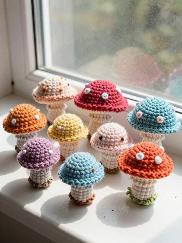 Mini Mushroom Shapes for Shelf Displays