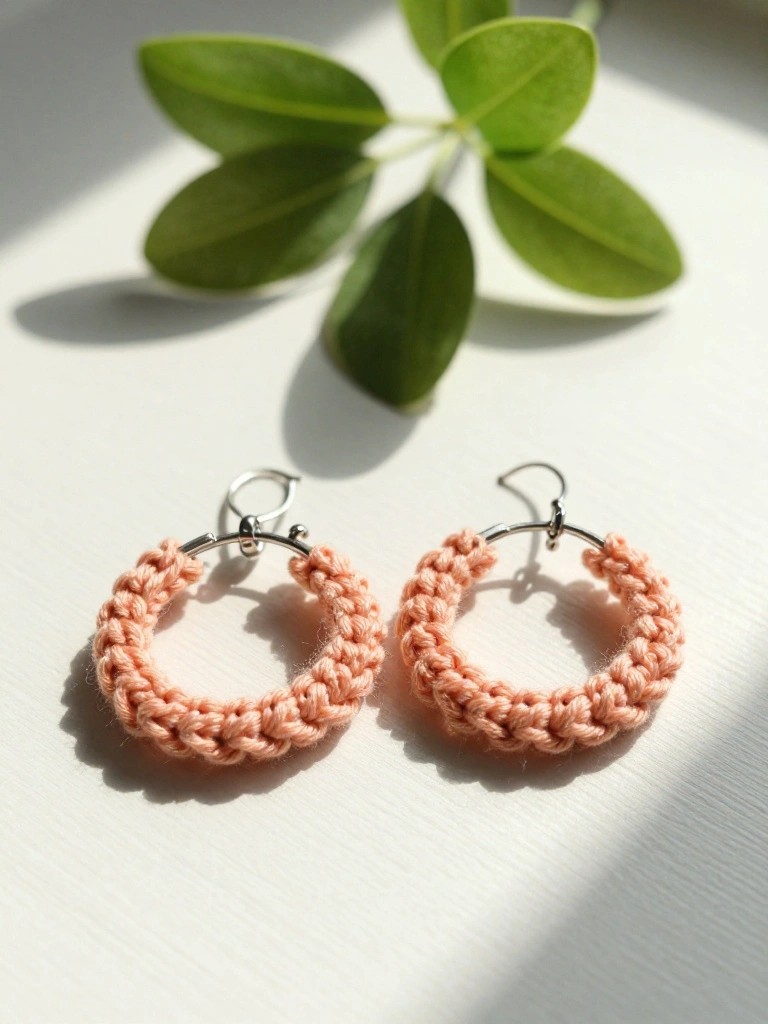 Crocheted Hoop Earrings