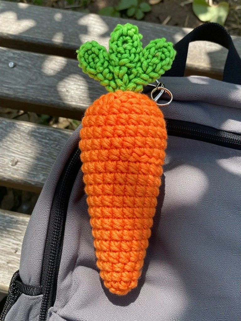 Carrot Crochet Keychain