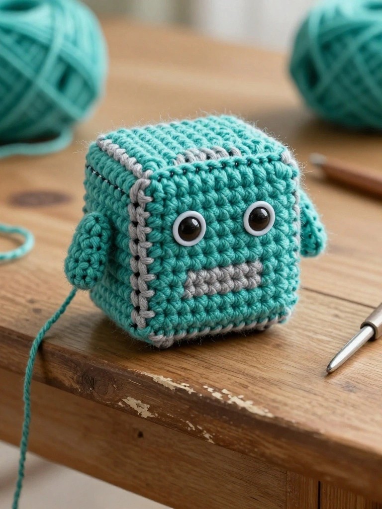 Mini Robot Cube Keychain