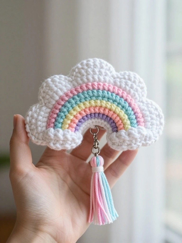 Rainbow Cloud Keychain