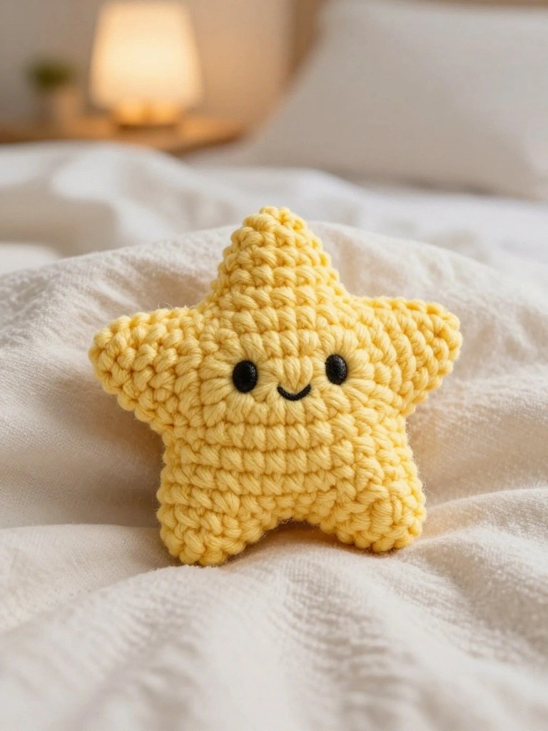 Star Keychain With Simple Face