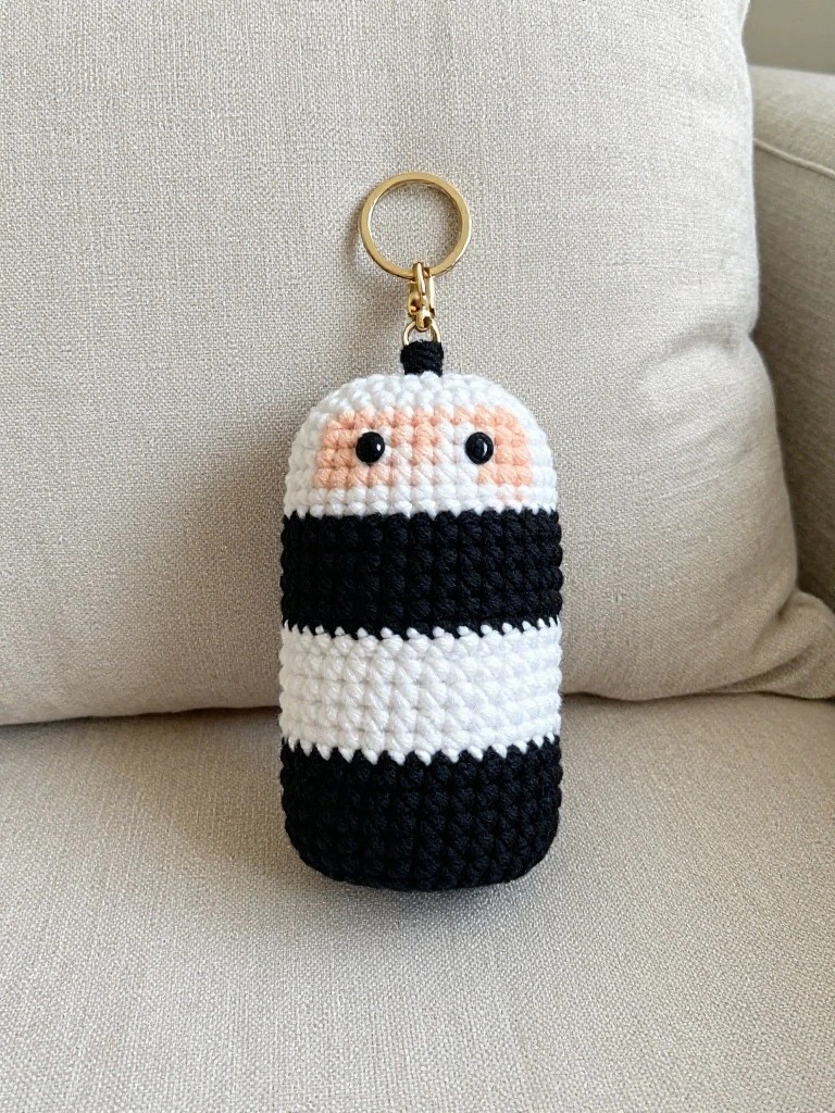 Striped Cylinder Keychain