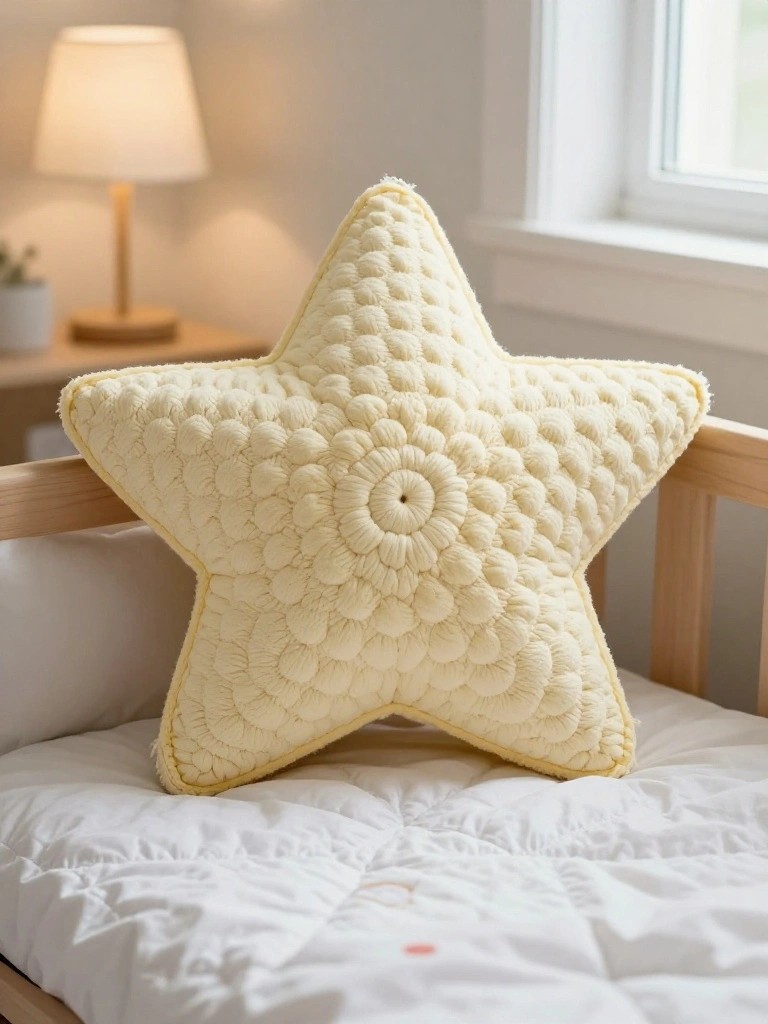 Star Pillow with Raised Circle Pattern