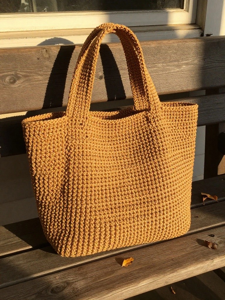 Simple Rectangular Tote with Textured Sides