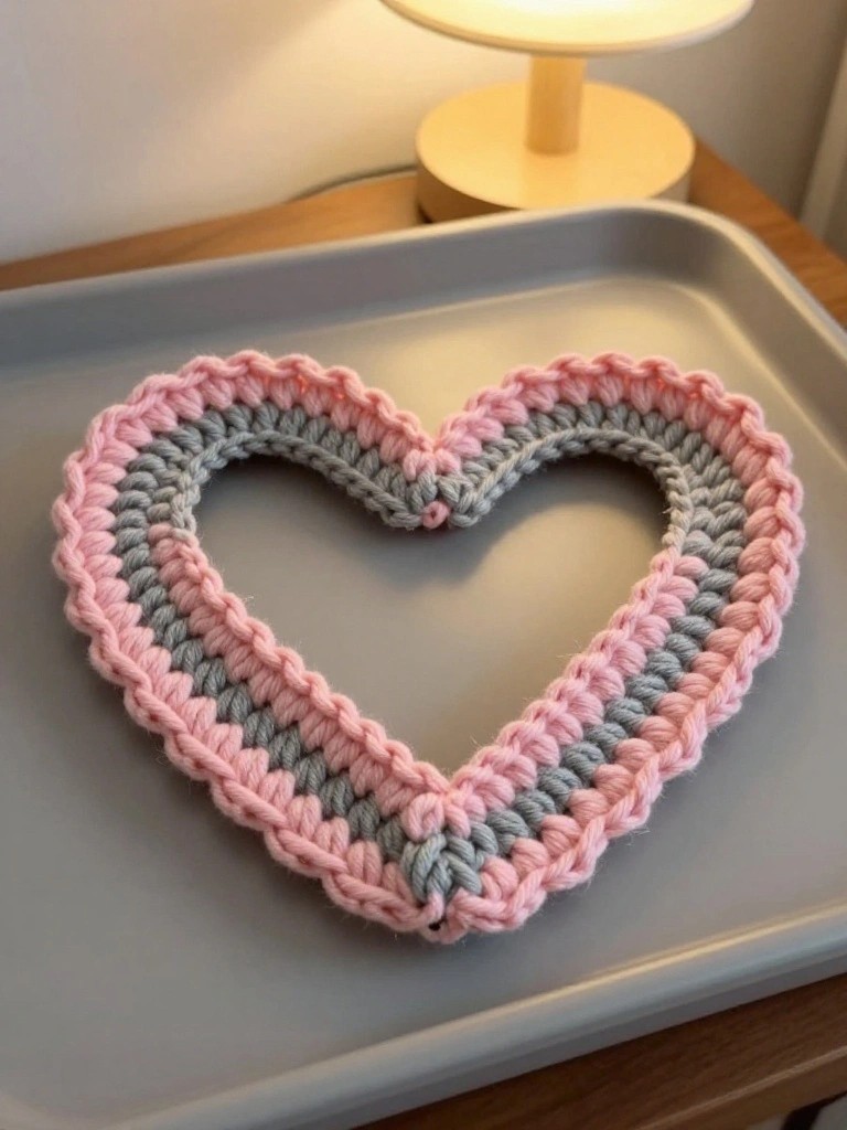 Striped Heart Outline as Wall or Table Decor