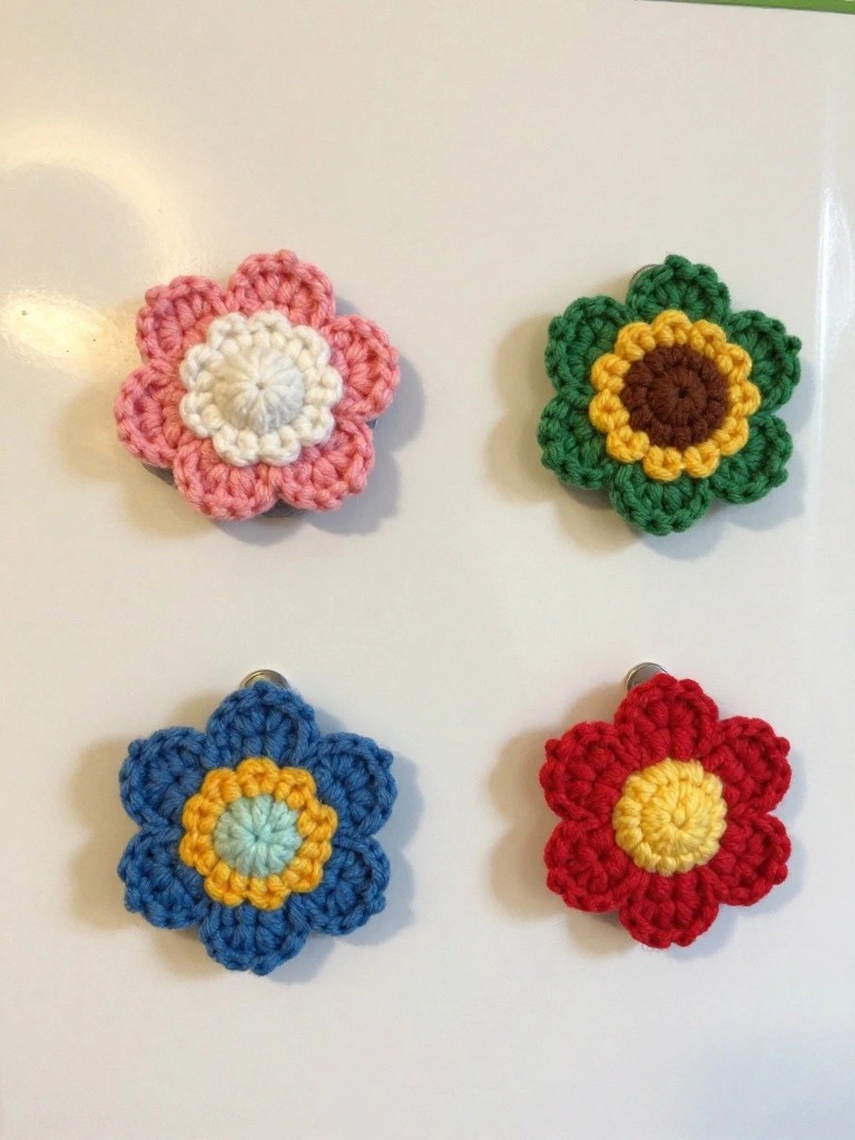 Crochet Flower Pins for Easy Accents