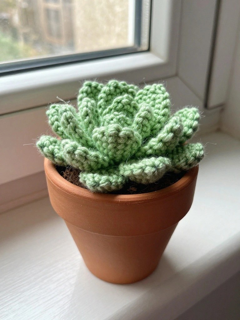 Crochet Succulent Pot for Low-Maintenance Decor