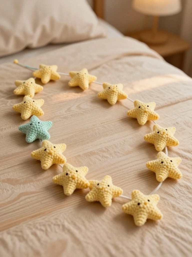 Crochet Star Garland for Quick Gifts