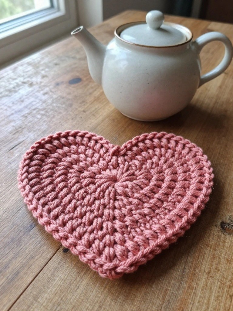 Heart Shaped Crochet Coasters