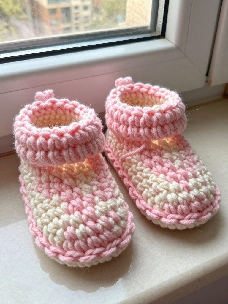 Striped Baby Booties