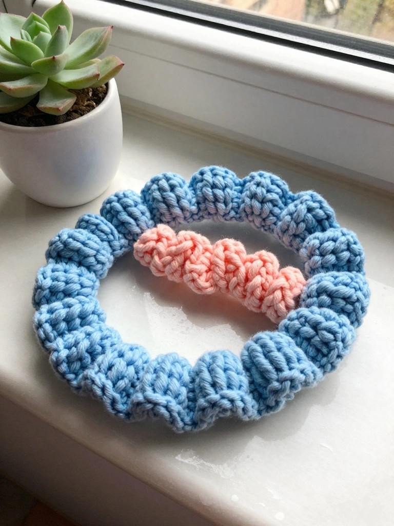 Textured Crochet Scrunchies
