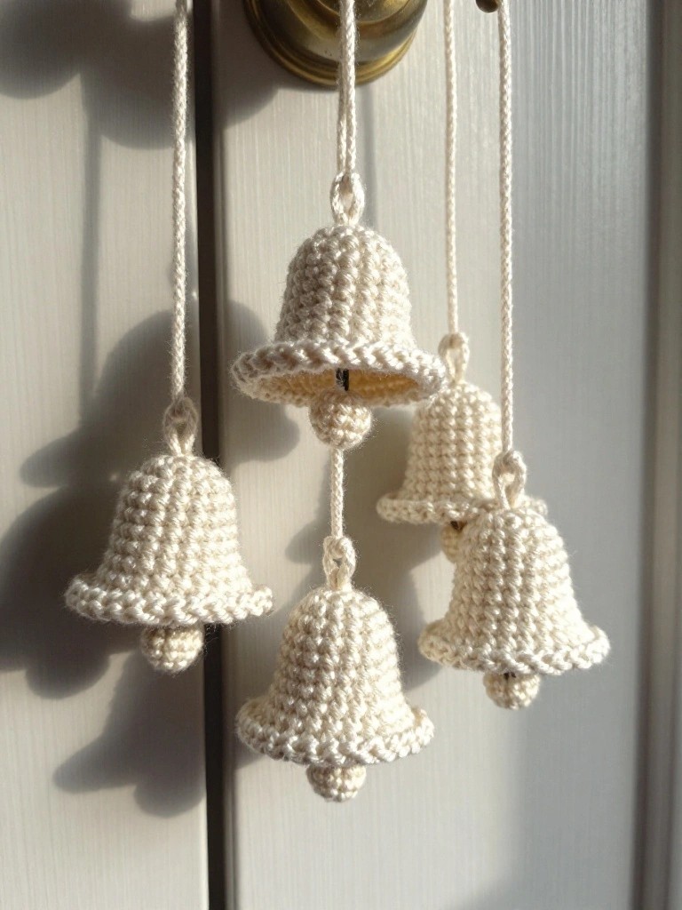 Crocheted Bell Ornaments for Hanging Decor