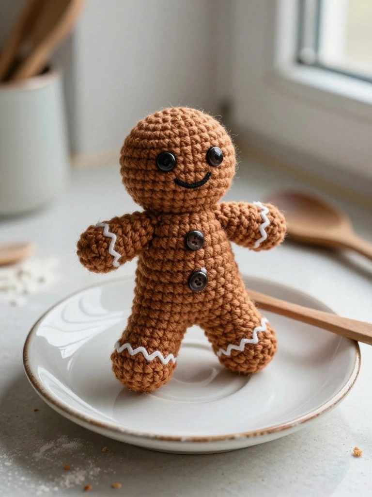 Mini Gingerbread Man Amigurumi