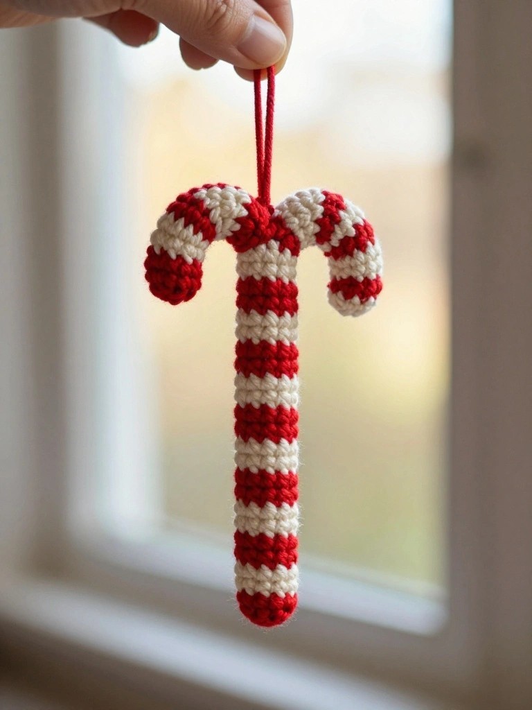 Striped Candy Cane Ornament