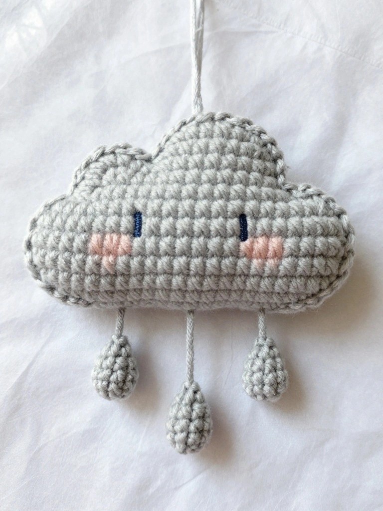 Hanging Cloud Decoration with Dangling Drops